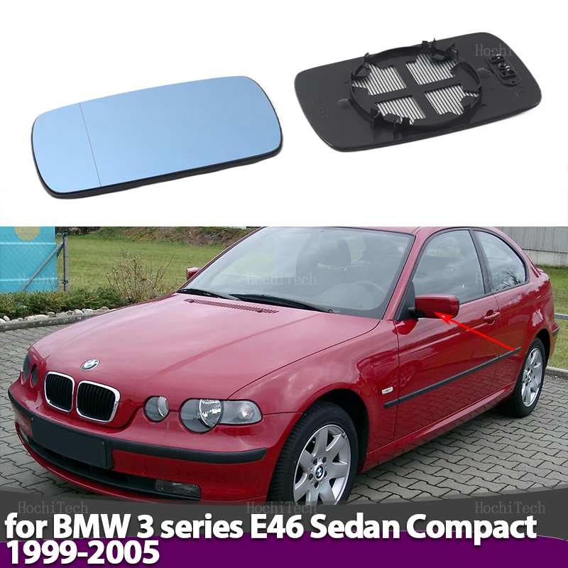 

Left Right Door Side Heated Wing Mirror Glass Rearview Rearview Plate for BMW 3 series E46 Sedan Compact 1999-2005