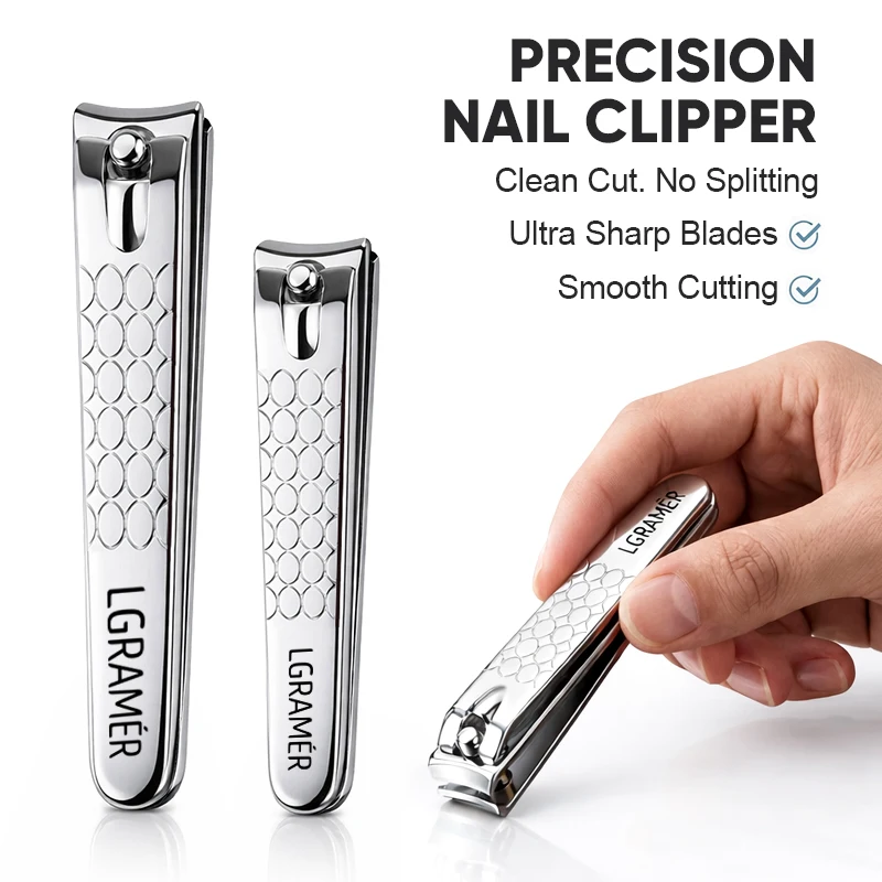1/2Pcs Nail Clipper Set,Mini Nail Clipper with Nail File, Curved Blade for Precise Trimming & Shaping, Portable Nail Care Tool
