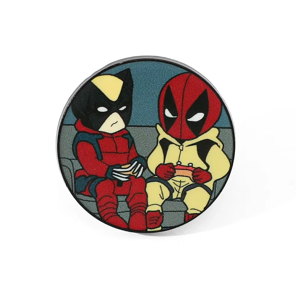 Disney Deadpool & Wolverine Anime Peripheral Metal Brooch Bag Clothes Decorative Badge Drip Pin Accessories Kids Toy Gifts