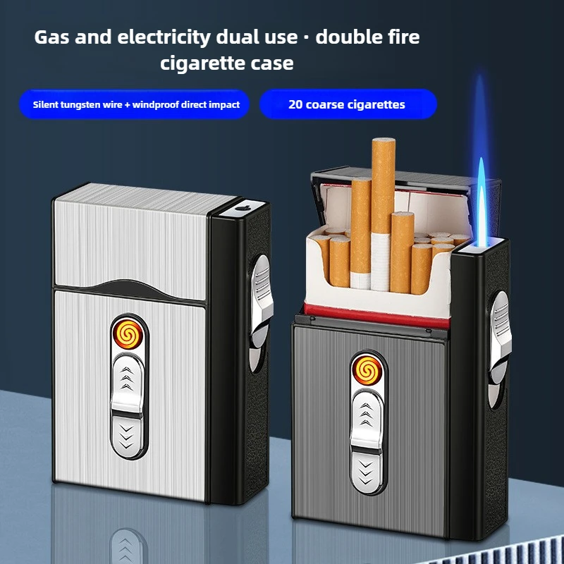 Multi-functional Cigarette Storage Cigarette Box Charging Lighter in One, 20 Coarse Cigarettes in A Whole Package Cigarette Box