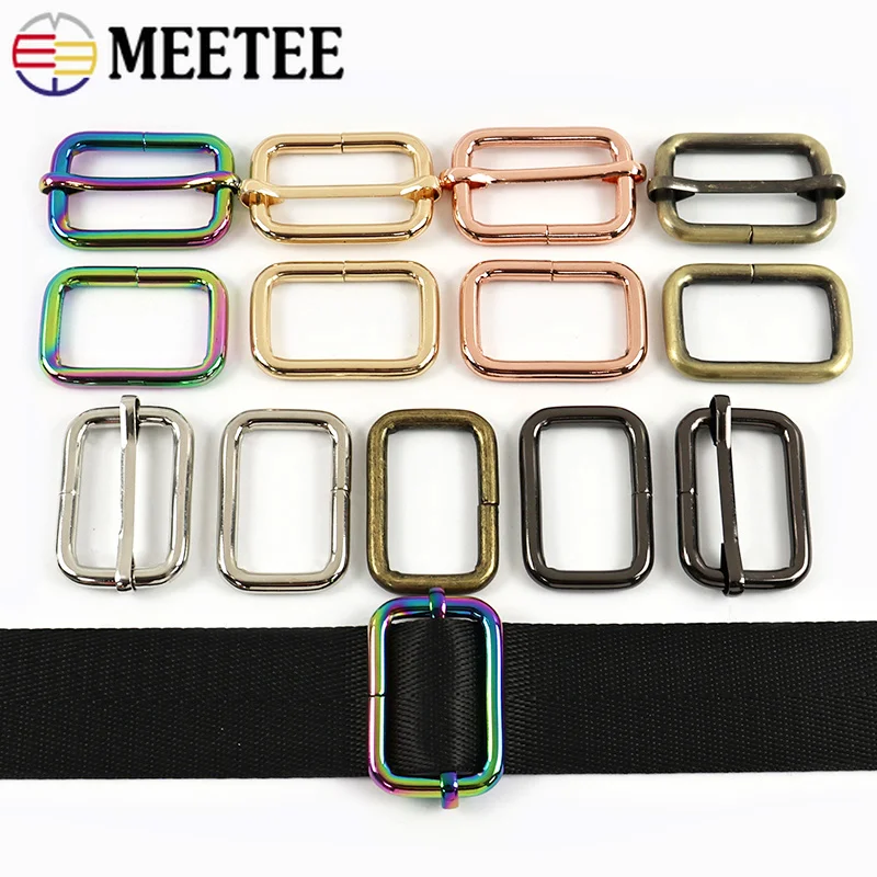 5/10Pcs 16-50mm Zinc Alloy Tri Glide Slider Buckles Adjustable Rings for Handbag Strap Webbing Luggage Craft Hardware Components