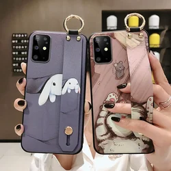 Galaxy A53 13 A23 A33 A73 A54 A24 A34 14 S23 FE Ultra Case Cute Cartoon Wristband Phone Holder Cover for Samsung S24 Ultra Funda