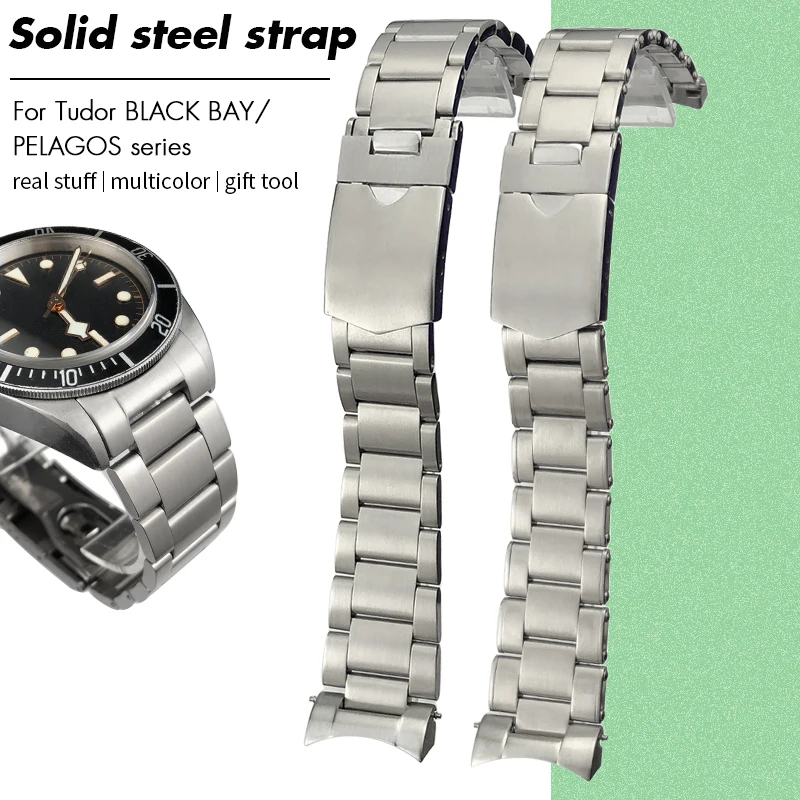 

22mm Solid Stainless Steel Watchband For Tudor Black Bay 79230 GMT Pelagos 25600 Heritage Chrono Watch Strap Silver Bracelets