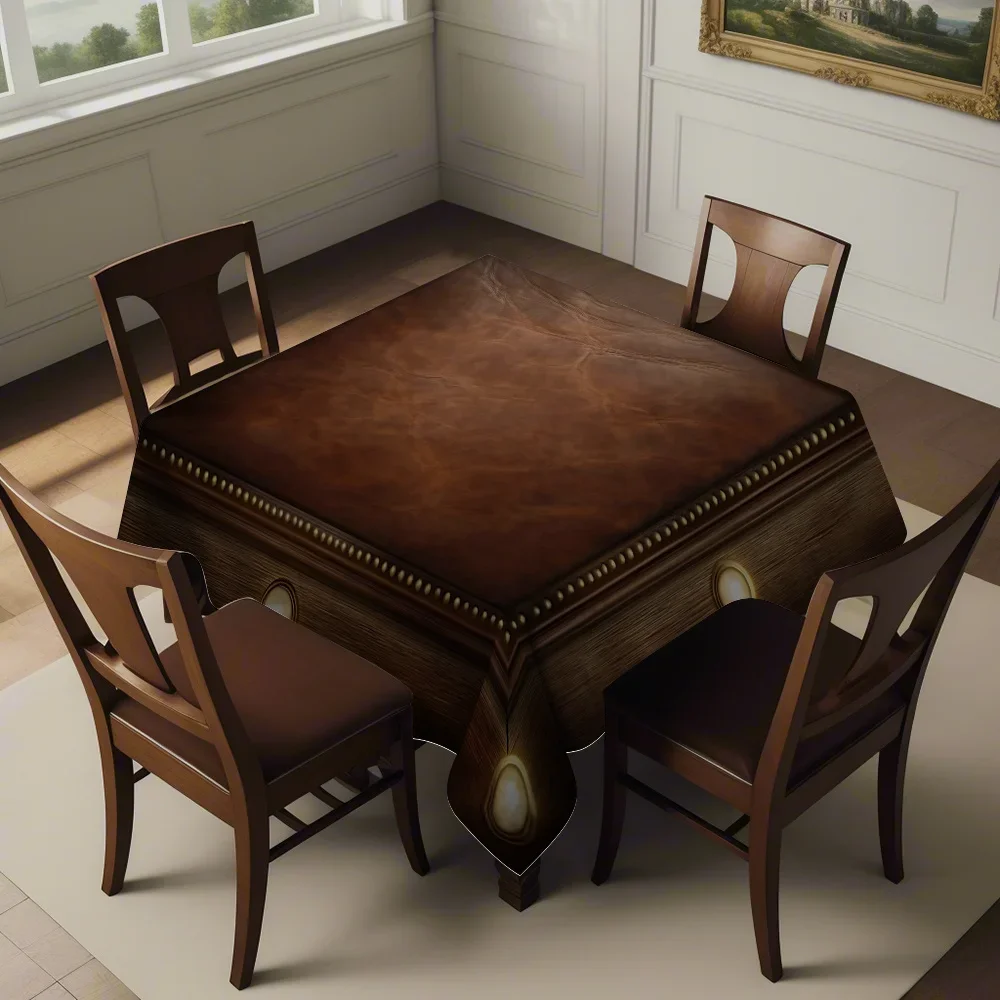 JIT1pc Retro Style, Digital Printed Patterned Lamp Frame Tablecloth, Suitable for All Seasons, Square Tablecloth (yzb)