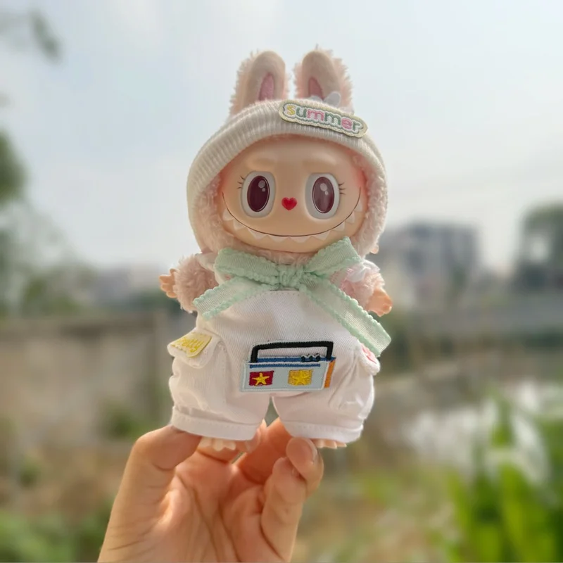 สําหรับเสื้อผ้า Labubu ฤดูร้อนชุดตุ๊กตาอุปกรณ์เสริมกล่องตาบอดตุ๊กตาแขวนเสื้อผ้าตกแต่ง Overalls เปลี่ยนได้สําหรับตุ๊กตาของเล่น