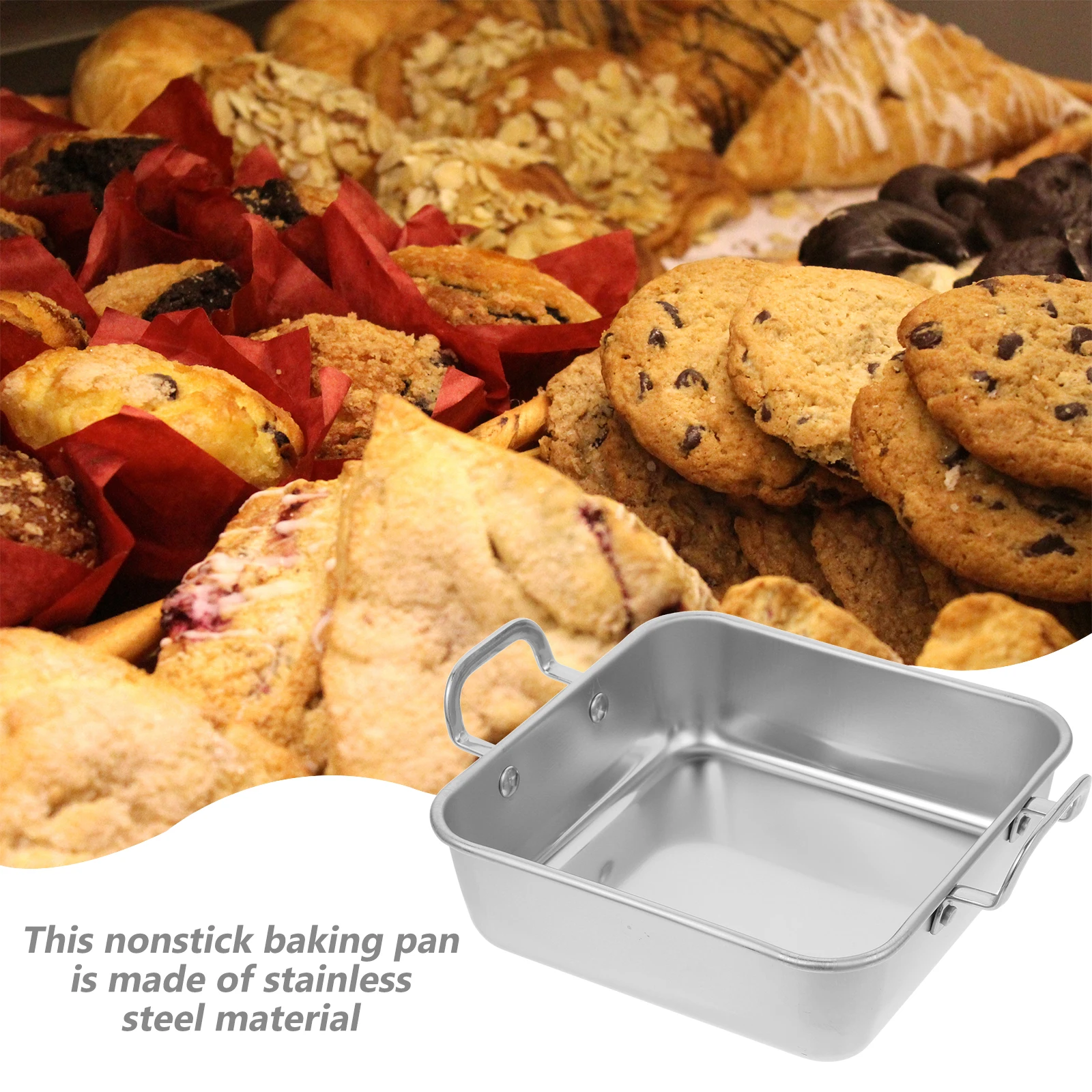 

Stainless Steel Square Disc Cake Pan for Kitchen Tiramisu Bakeware Baking Oven Trays