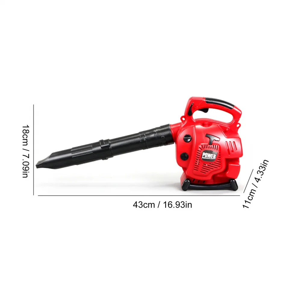 17 Inches Kids Leaf Blower Weed Eater Toys Simulation Snow Blower with Realistic Sound Effect Kids Pretend Play Garden Tool Toy