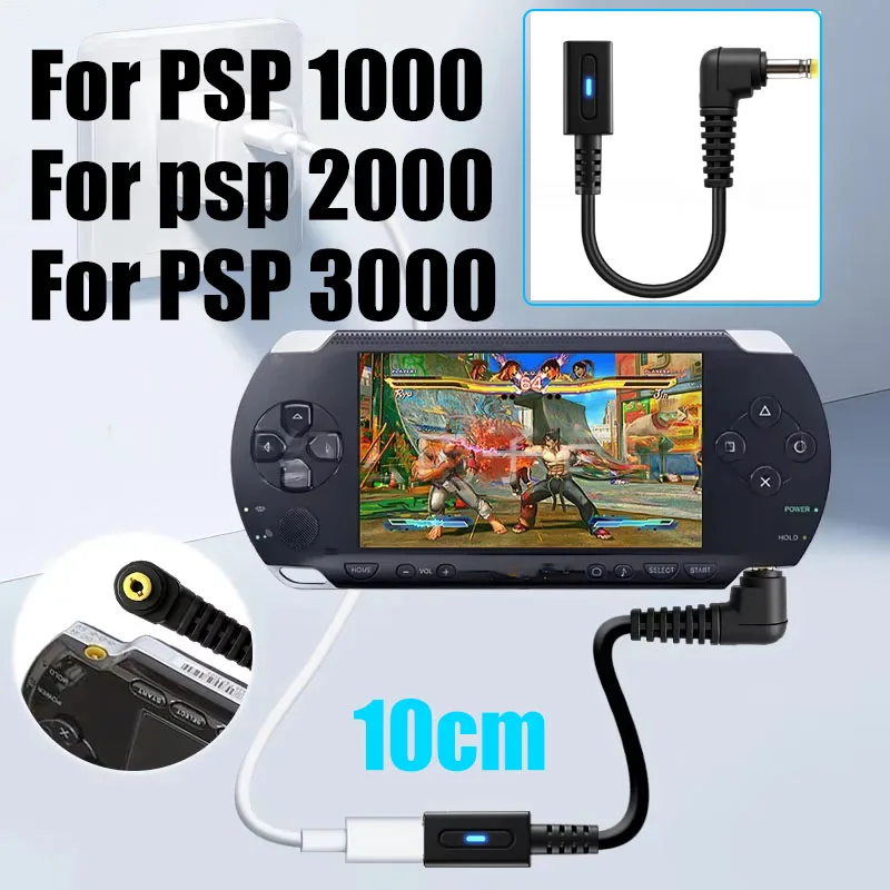 Cable USB C PD de 45W para PSP1000 2000 3000, Adaptador de Carga para Control, Cable de Alimentación para Playstation Portátil