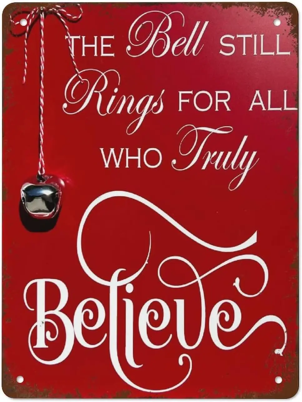 Antique Sign The Bell Still Rings The Sign Christmas Sign Holiday Decor Retro Wall Decor for Home Cafes Office Store Pubs Club M