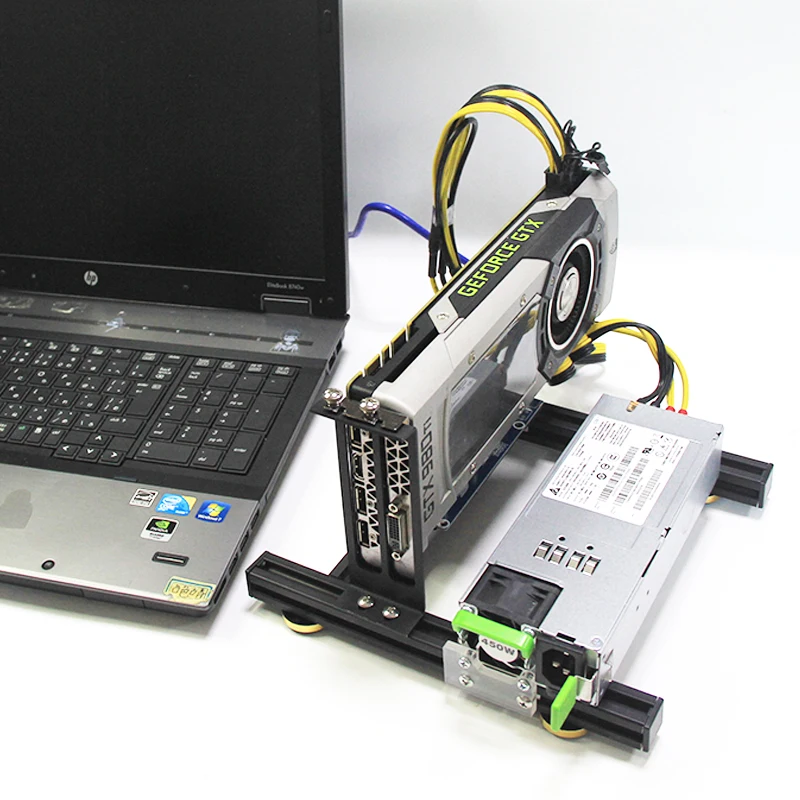 Laptop external GPU graphics card dock mini pcie to pciex16 riser card set bracket + riser card + GPU power cable + power supply