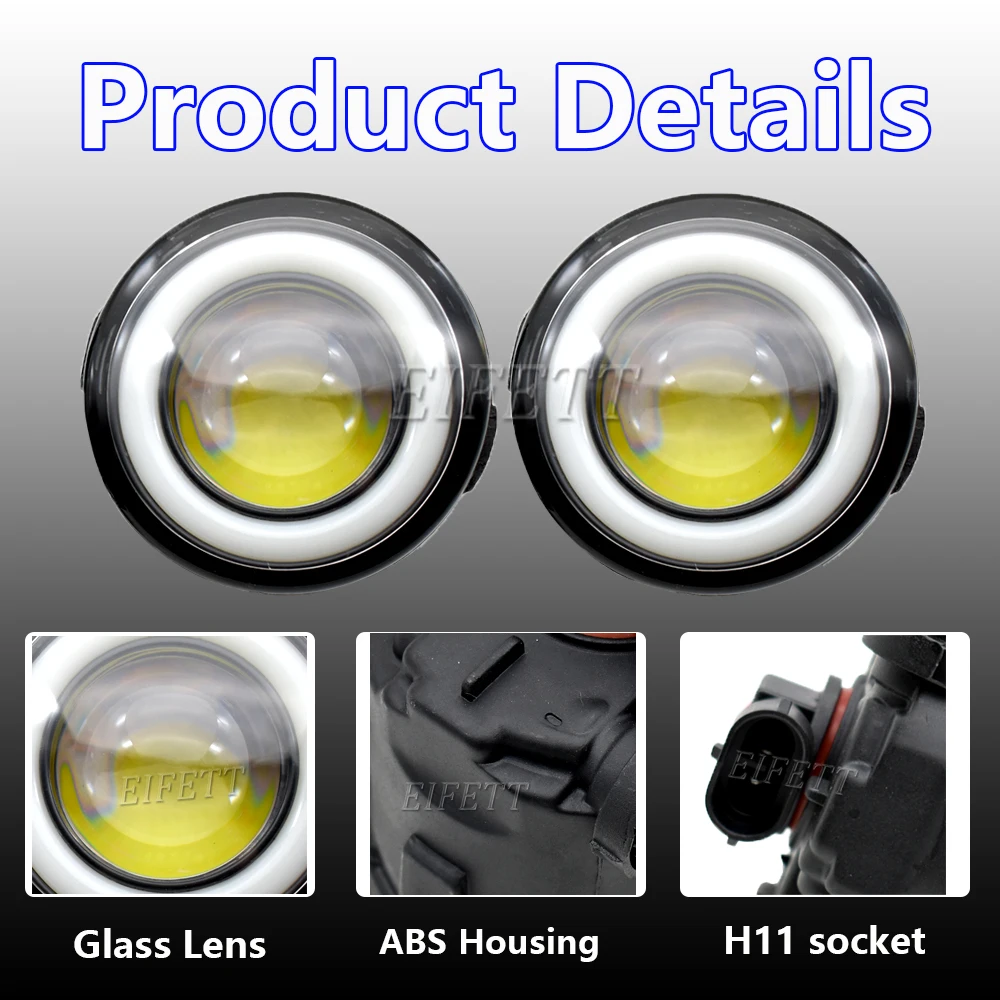 Fog Lights LED Fog Light For Nissan Juke F15 Hatchback 2010 2011 2012 2013 2014 Car LED Fog Light Angel Eye Daytime Running Lamp