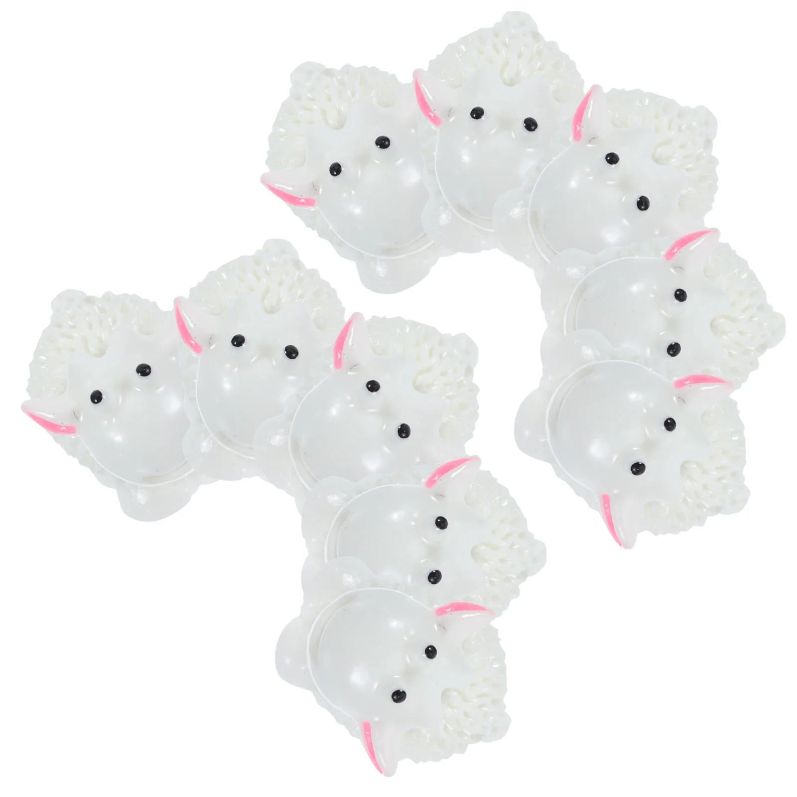 

10 Pcs Decor Mini Sheep Ornaments Cute Desktop Animal Cake Toppers 3d Lamb White Figures Lovers