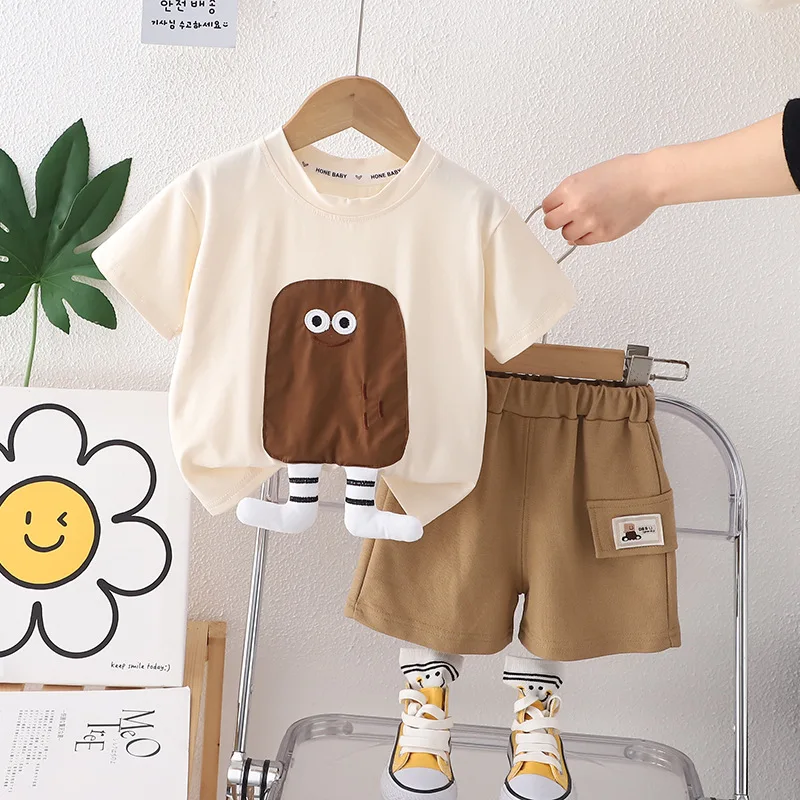 0-5 Years Baby Boy Clothes Boutique Summer Outfits Toddler Girls Loose Short Sleeve T-shirts and Shorts Two Piece Set Kids Suit