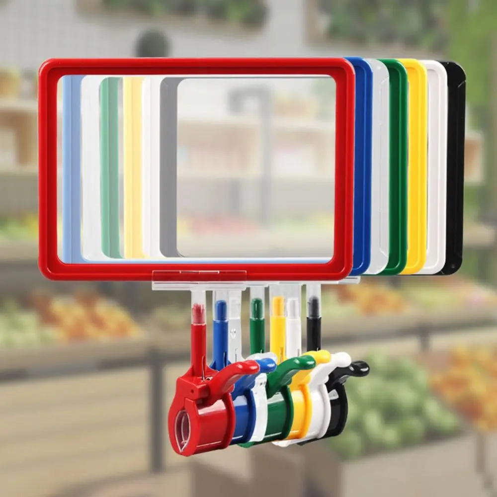 Multifunctionele Plastic Prijskaartje Clip A4/A5 Kleur Merchandise Prijs Display Clip Draaibare Label Tekenhouder Supermarkten