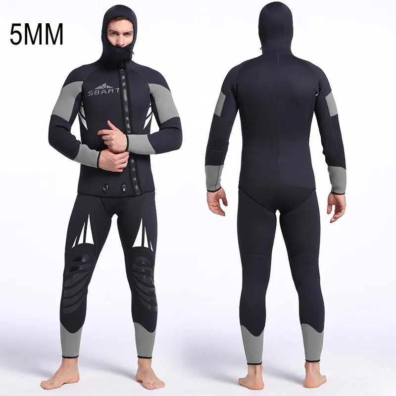 

5MM 2Pcs Scuba UnderWater Hunting Spearfishing Kayaking Surfing Swim WetSuit Hood Neoprene Keep Warm Snorkeling Drift DivingSuit