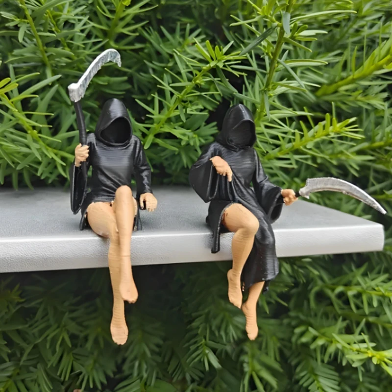 3D 프린트 고딕풍 죽음의 여신 피규어, 잔인 사신 책장 조각상, 낫을 든 무서운 조각상, 데스크탑 장식품, 할로윈
