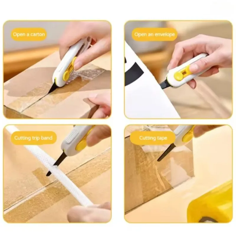 Magnetic Mini Box Cutter - Portable Retractable Tool for Letters & Packages, Durable ABS Material with Safety Lock