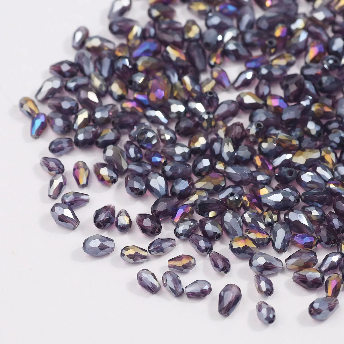 3x5/4x6mm 100pcs AB Violet Austrian Crystal Glass Water Drop Spacer Loose Beads For Jewelry Making DIY Bracelet Necklace Earring
