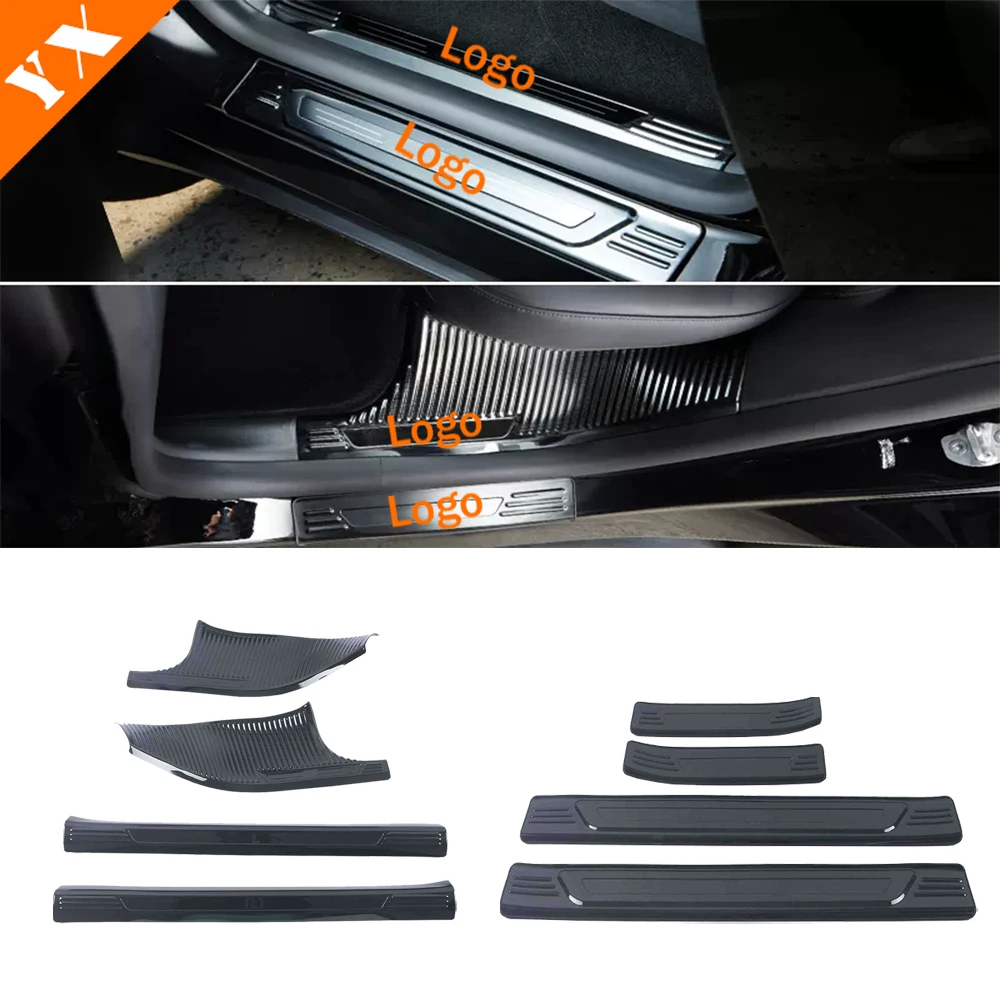 For Tesla Model Y 2021-2023 Black Stainless Car Door SillScuff Trim Plate Welcome Protectors Accessories Guard Plat Styling