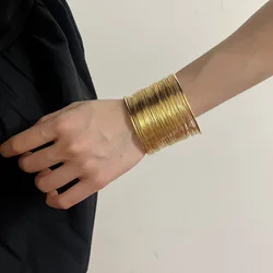 European and American street punk party bracelet with multi-layered hollow steel wire C-shaped opening