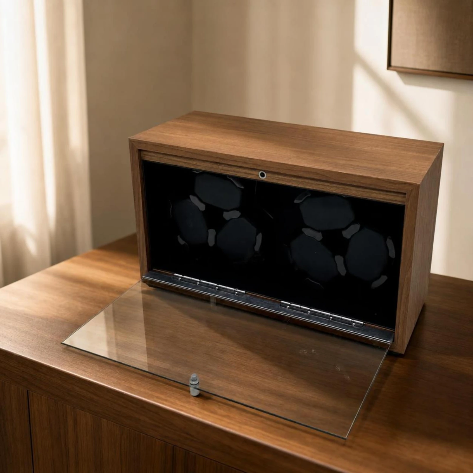 Watch Winder with LED Light Automatic Watch Winder Cabinet Organizer 6-Slot Timepiece Multi-Mode for Nightstand, Bedroom