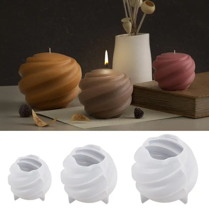 Circular Rotating Ball Candle Silicone Mold Gypsum Car Mounted Incense Expanding Gypsum Soap Mold Aromatherapy Candle Mold