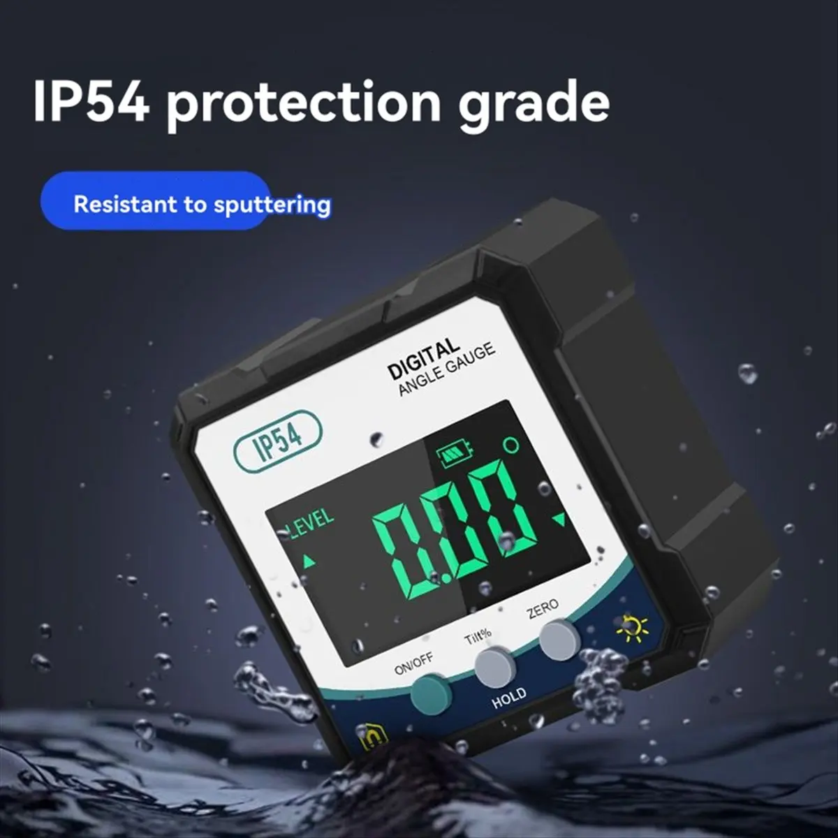 Punctual- IP54 Digital Level Angle Gauge with Magnetic Base 360° Mini Measuring Digital Inclinometer Electronic Bevel Protractor