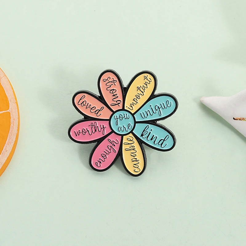 You Are Kindness You Are Confidence Enamel Pin Positive Quote Mental Health Self-care Brooches Lapel Badge Jewelry Gifts