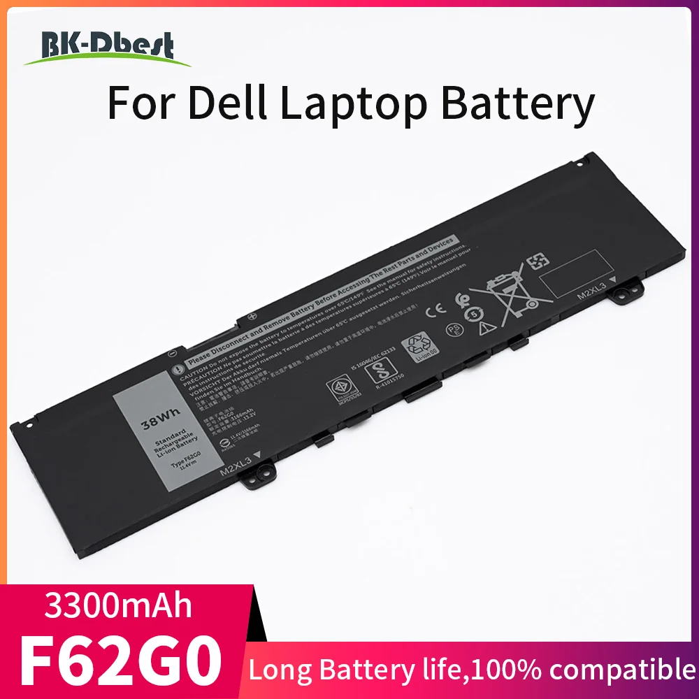 BK-Dbest 11.4V 38WH Laptop Battery F62G0 For Dell Inspiron 13 5370 7370 7373 with High Quality