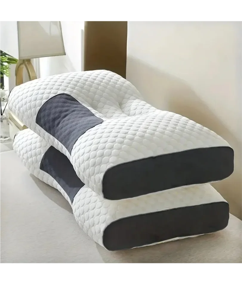 Soft Neck Pillow,  Adjustable Ergonomic Orthopedic Contour Support, High Quality Pillow Core, For Sleeping Comfort