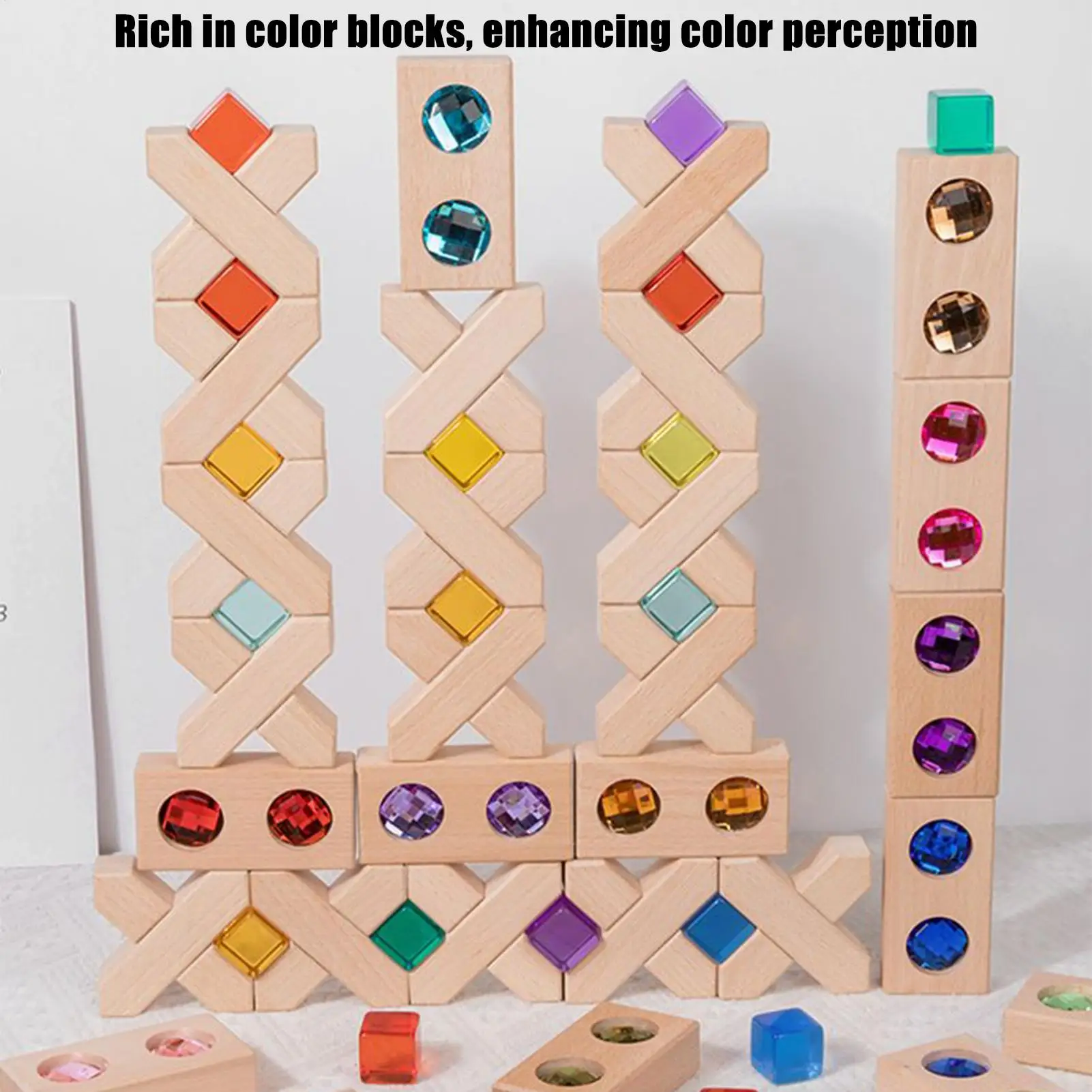 레인보우 블록 교육용 퍼즐 게임 휴대용 쌓기 게임 어린이용 소년 소녀 가정 학교 여행 파티 교실 생일