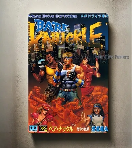 Bare Knuckle Mega Drive Video Game Metal Poster -Collectable Sign (8x12in)-aluminum
