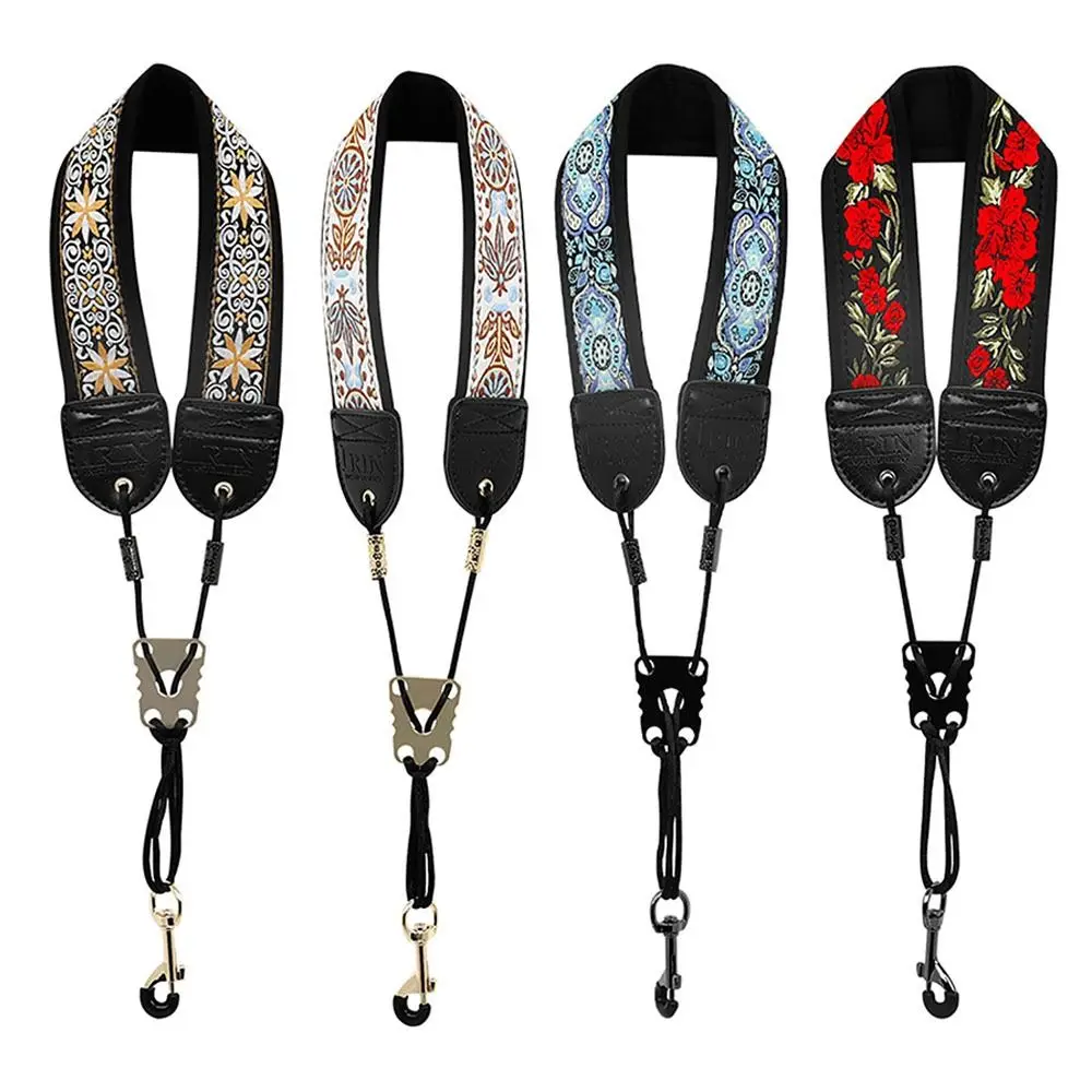 Durable Embroidered Saxophone Neck Strap Universal Adjustable Saxophone Harness Saxophone Accessories Saxophone Belt