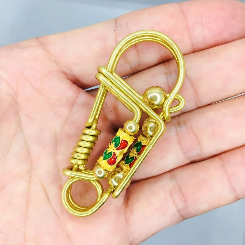 Pure Handmade Brass Wire Bird Shaped Key Ring, Artisan Crafted Keychain, Stylish Practical Ornament for Daily Use & Present