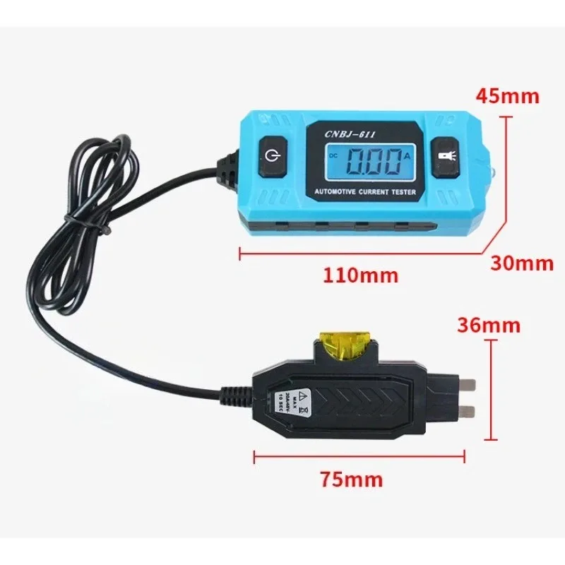 12V 0.01-19.99A Car Circuit Tester Current Test Fuse Diagnostic Tool Repair Detector Galvanometer Automotive Accessories