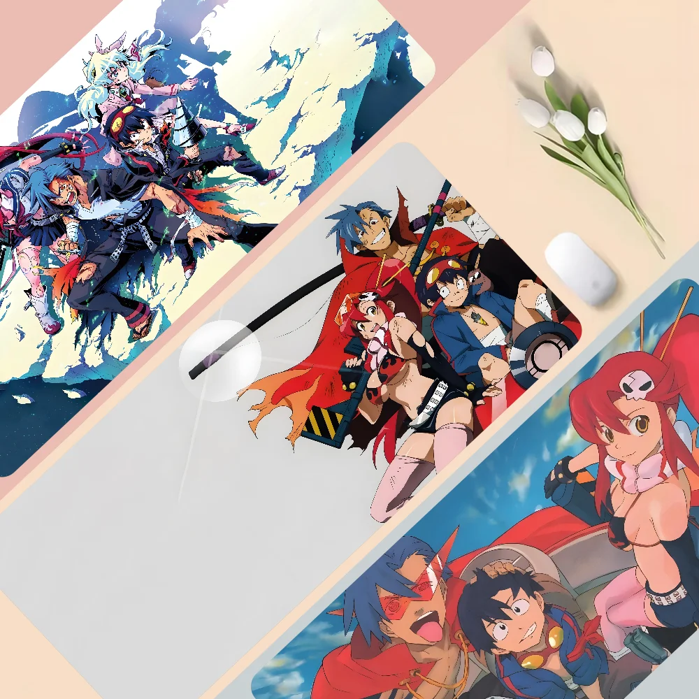 Anime Tengen Toppa Gurren Lagann Mousepad Gaming Mouse pad Gamer Pc Accessories Deskmat Keyboard Mat Desk Protector Mause Pads