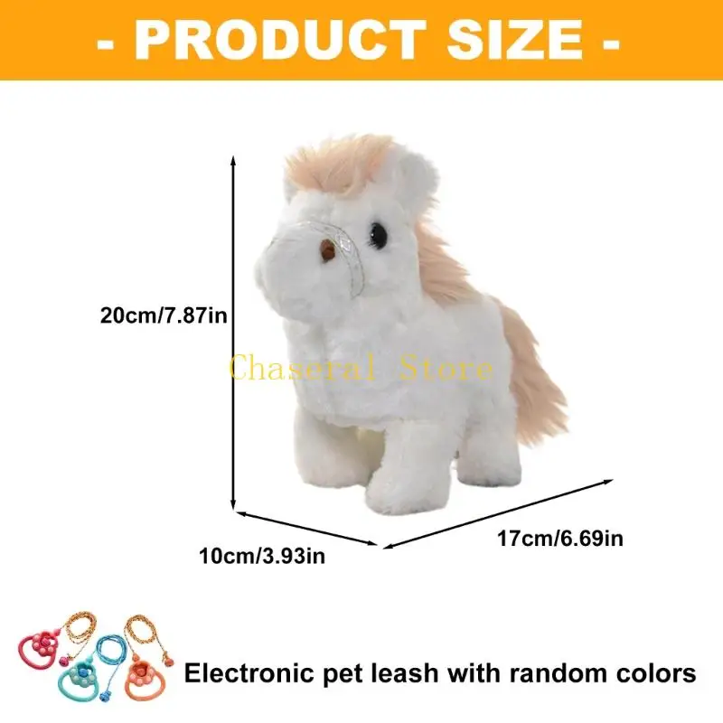 لعبة تفاعلية من القطيفة E7CE، حيوانات محشوة برسوم متحركة على شكل حصان للحيوانات الأليفة