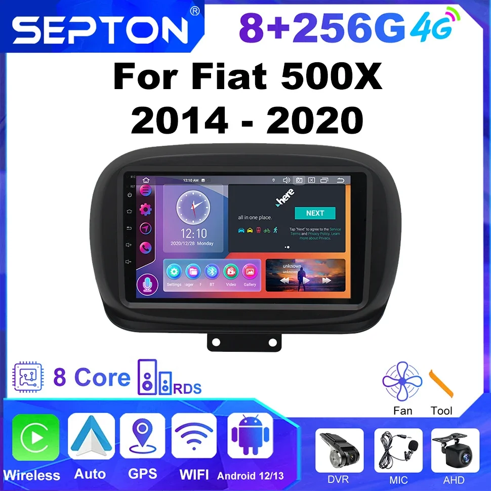 

Android Car Screen Radio for Fiat 500X 2014 - 2020 Automotive Multimedia Carplay 4G 8core Navigation GPS Player Atuoradio 8+256G