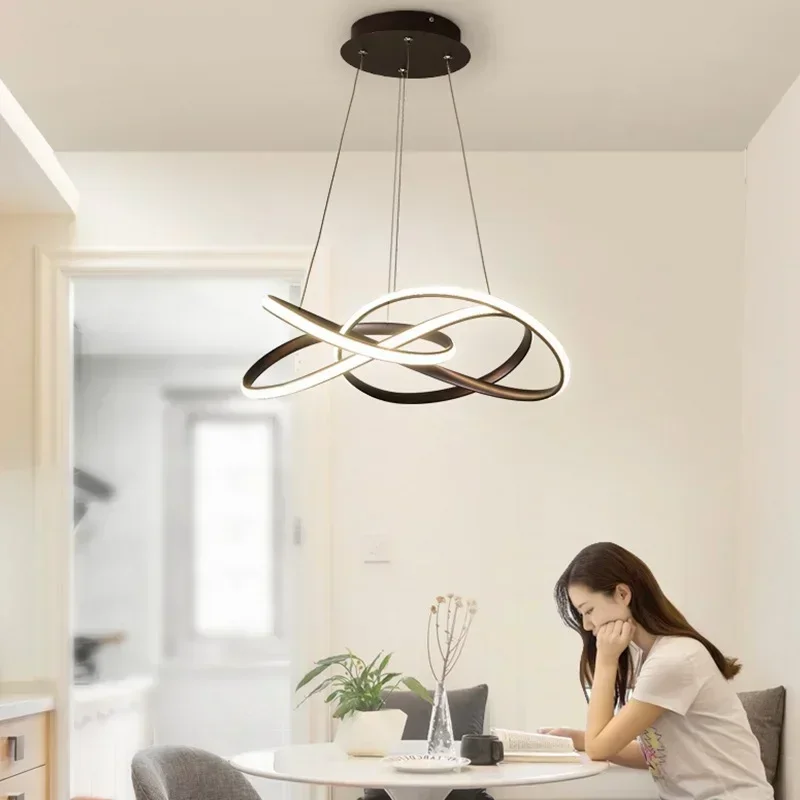 Moderne LED-Pendelleuchte für Wohnzimmer, Esszimmer, Schlafzimmer, Küche, Insel, hängender Kronleuchter, Heimdekoration, Beleuchtungskörper, Glanz