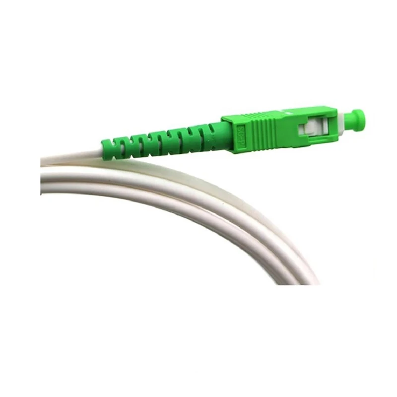 Cable de fibra óptica SC/piezas/APC, 50 APC-SC, modo único, G657A2, Simplex, 3,0mm, chaqueta LSZH blanca