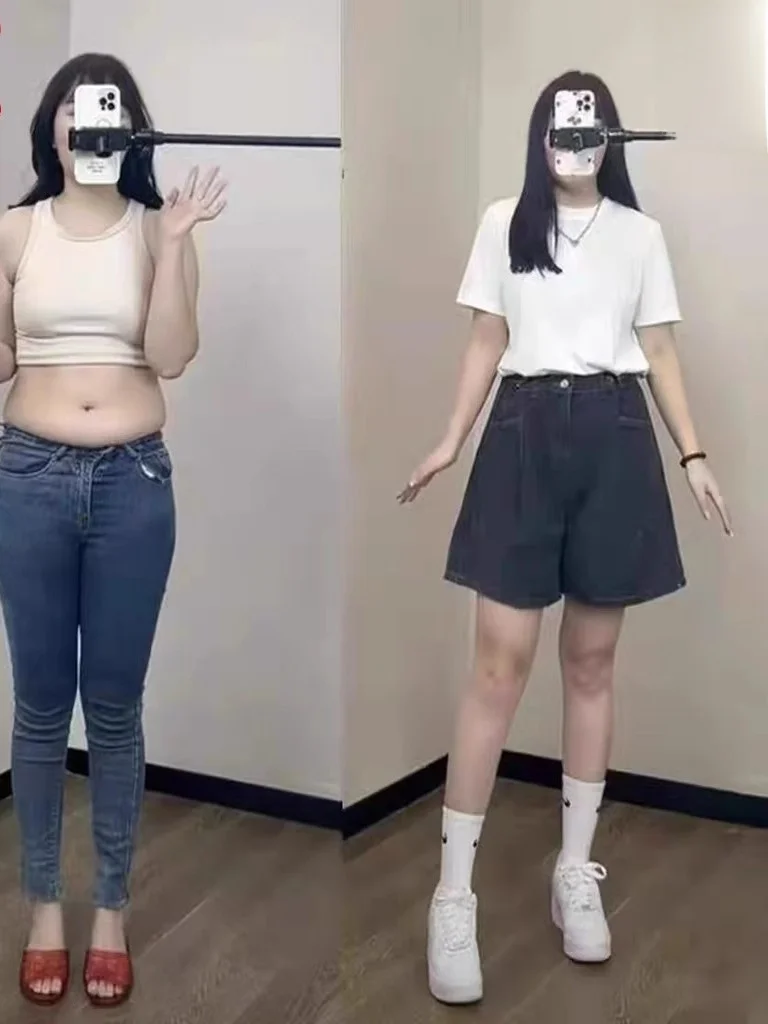 

High Waist Wide Leg Jeans Women's Summer Slimming Loose Straight Cut Five-Point Pants plus Size Hip Large Thigh Casual Style