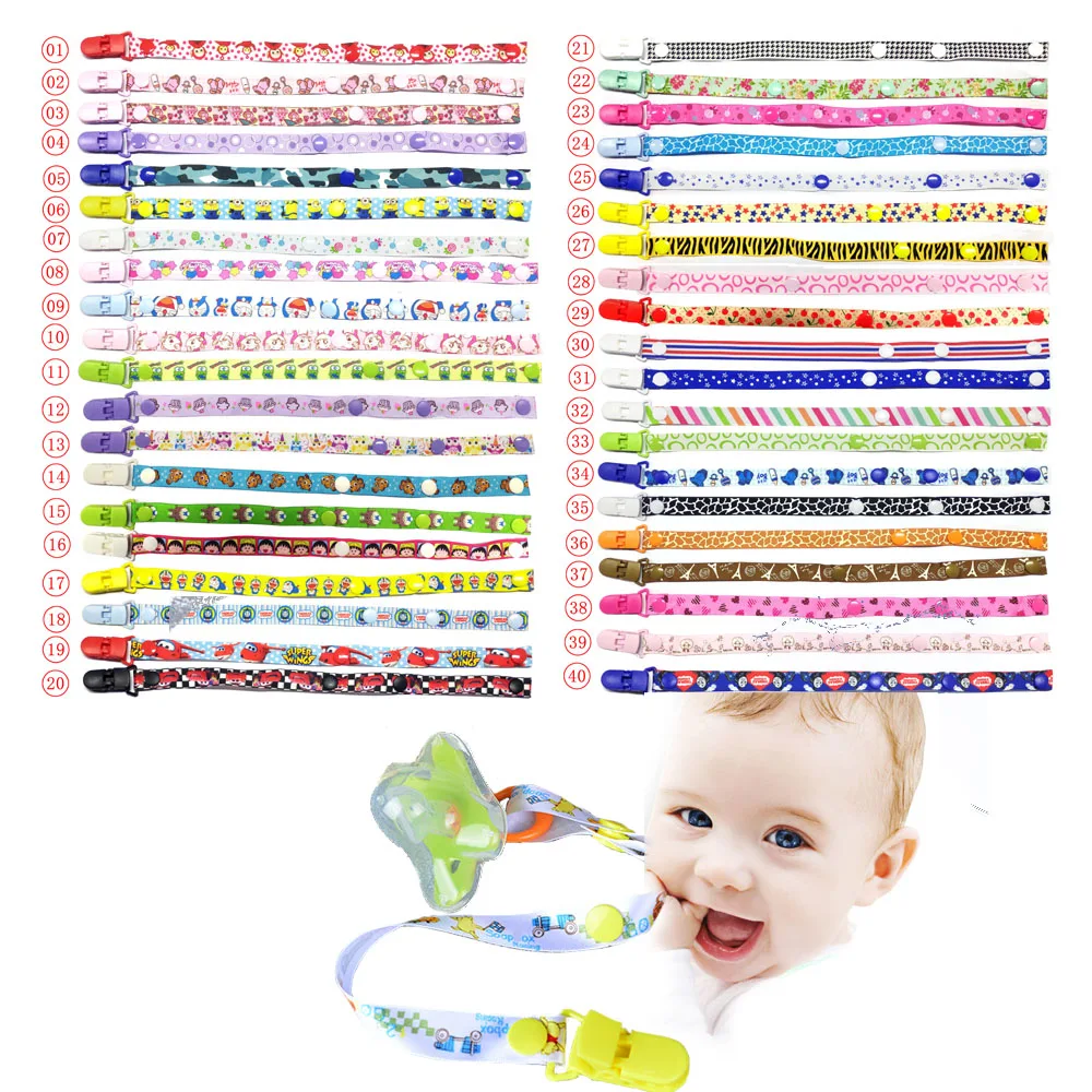 Cartoon Baby Pacifier Clip Chain Ribbon Holder For Nipples Soother Pacifier Clips Leash Strap Holder For Infant