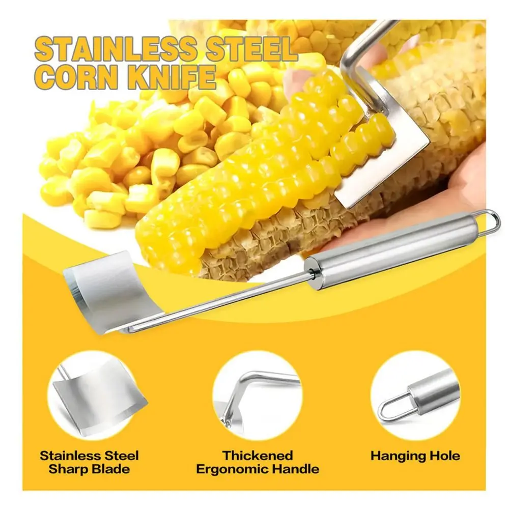 Durable Stainless Steel Corn Cob Peeler with Ergonomic Handle Quick Removing Corn Stripper Planer Tool Corn Kernel Removing