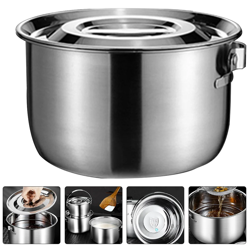 

Stainless Steel Pig Fat Container 4L Deep Thick Kitchen Bowl For Salad Mixing Egg Beating Paste Stirring Smooth Storage