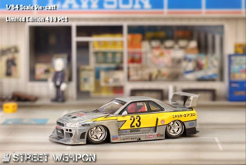 

PreSale SW 1:64 LBWK LB ER34 #23 Flash Raw Collection Miniature DieCast Model Car