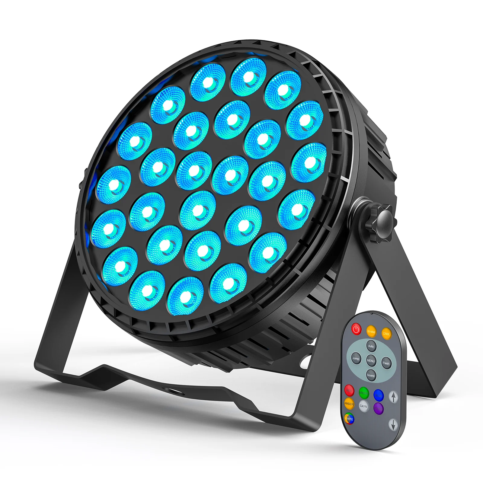 Yiflamefly 216W Par-Scheinwerfer 27X8W RGBW LED Bühneneffektbeleuchtung mit Fernbedienung & DMX512-Steuerung für KTV, Theater, Bar, Konzert, DJ-Party