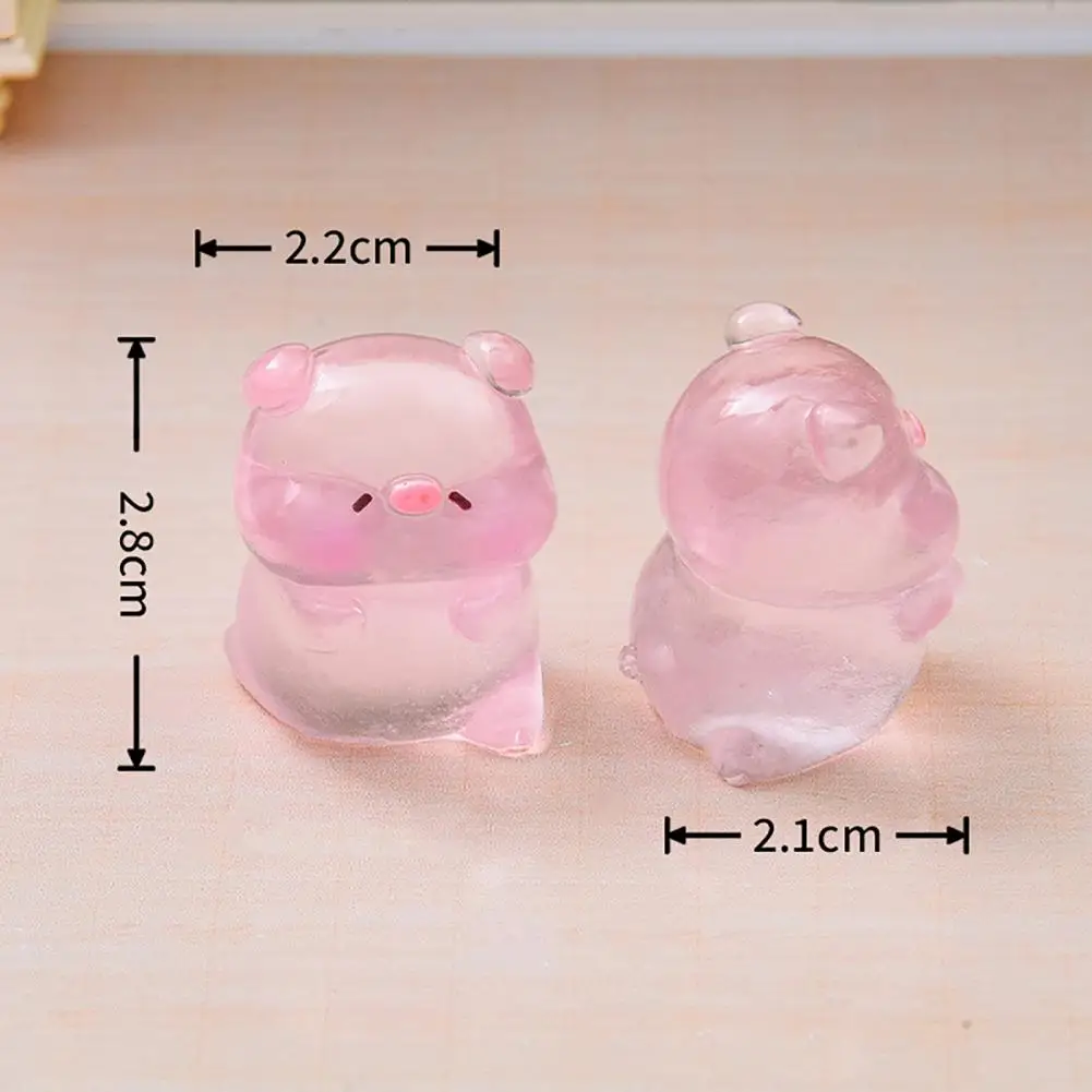Non-yellowing Mini Figure Miniature Pig Figurine Resin Cake Topper Pink Piggy Figure for Diy Fairy Garden Moss Landscape