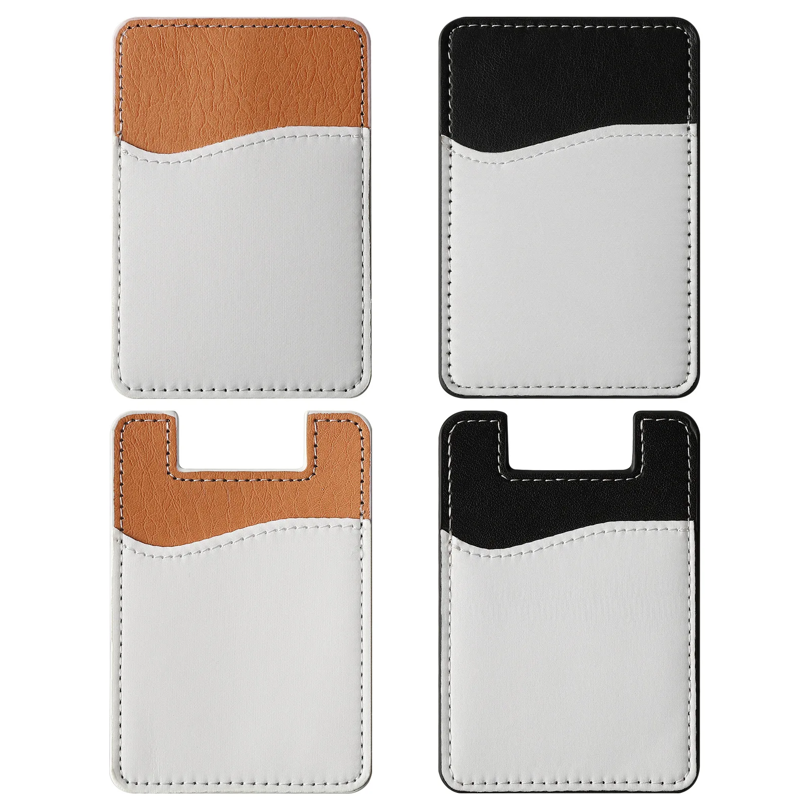 

10pcs Sublimation Blank PU Leather Phone Stickers Card Holder Printable Heat Print DIY Card Holders