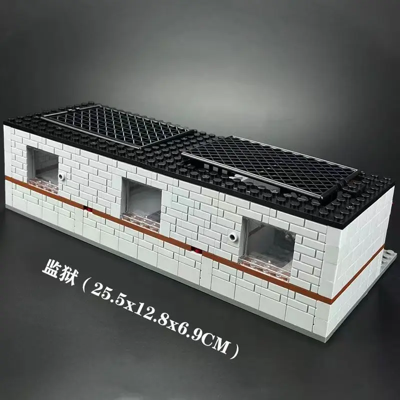 267 pçs série militar blocos escorpião caverna modelo de célula de prisão ferro fio malha gaiola polícia cão acessórios blocos de construção kit brinquedo