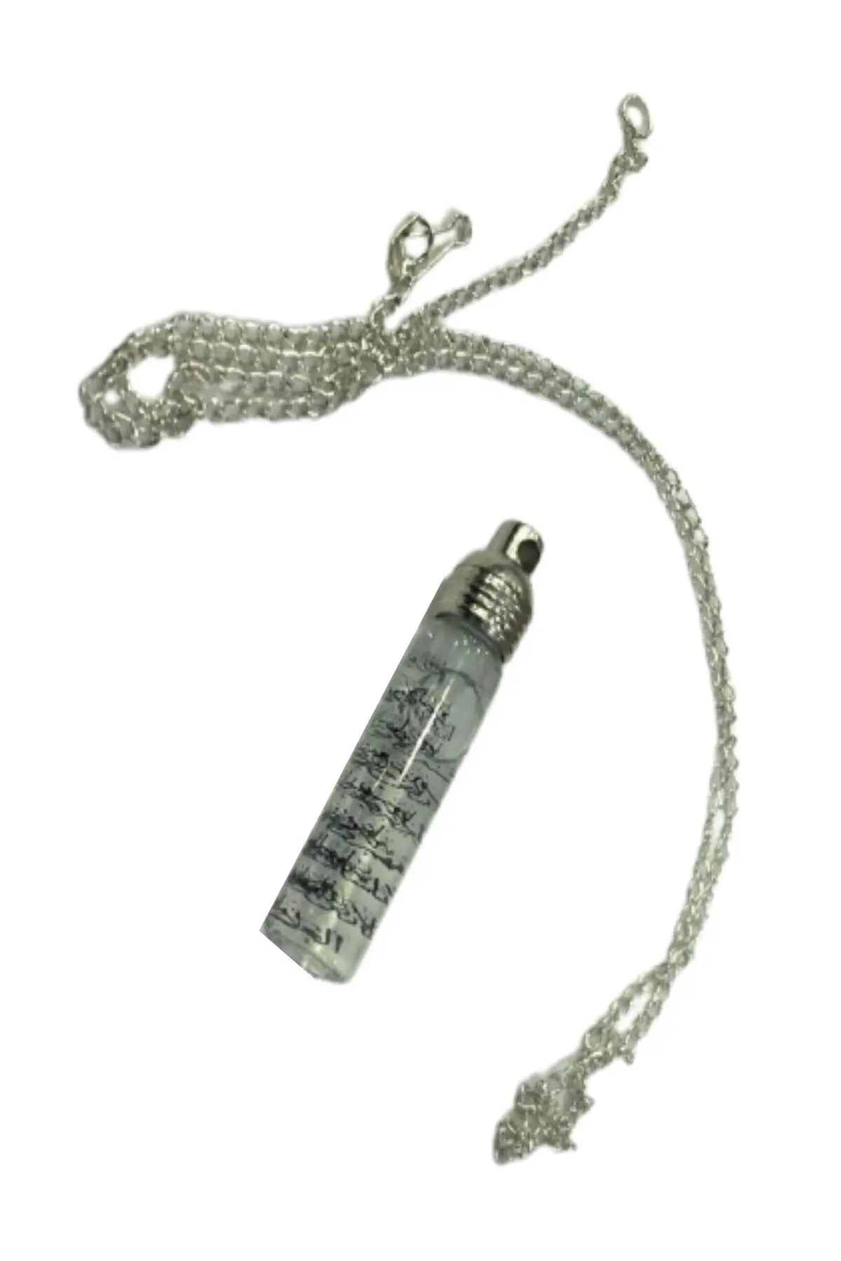 Zamzam Sulu Ayetel Kursi Written Steel Cevşen Necklace